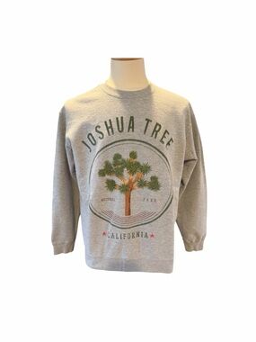 Port and Company Gray Joshua Tree Graphic Crewneck Sweatshirt